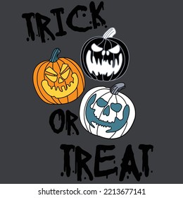 PUMPKINS WITH FACES TRICK OR TREAT