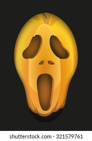 Pumpkins fear face for Halloween. Vector Illustration.
