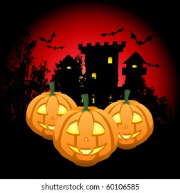 Pumpkins in front of the castle