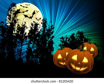 Pumpkins and full moon