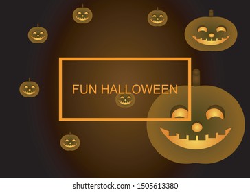 pumpkins Halloween with brown and black background gradient