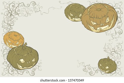 Pumpkins halloween card