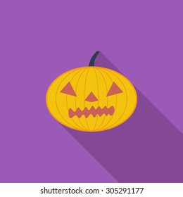 Pumpkins for Halloween icon. Flat vector related icon with long shadow for web and mobile applications. It can be used as - logo, pictogram, icon, infographic element. Vector Illustration.