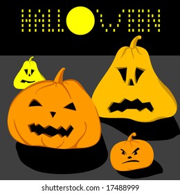 Pumpkins. Halloween illustration.