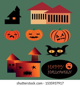 pumpkins and halloween party concept 