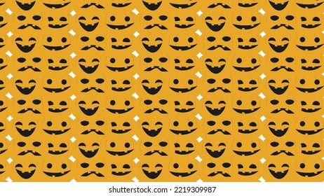 pumpkins halloween patern vector background orange.