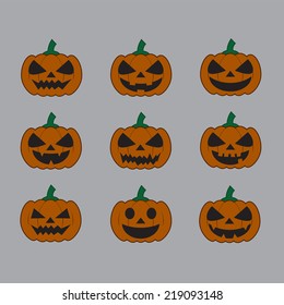 pumpkins for Halloween set
