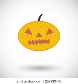 Pumpkins for Halloween. Single flat color icon. Vector illustration.