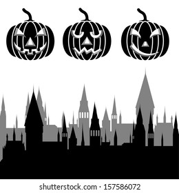pumpkins for Halloween. Vector illustration.