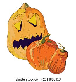 pumpkins for halloween, vector illustration