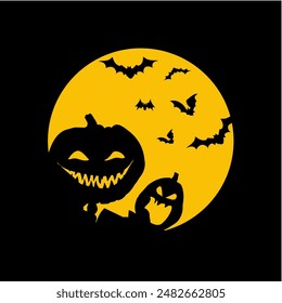 Pumpkins , Halloween - vector illustration	