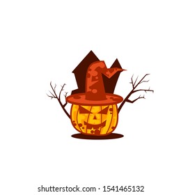 Pumpkins hallowen vector for banner and background