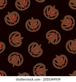 Pumpkins, halluin. Vector. Print for clothes. Autumn.