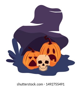 pumpkins happy halloween celebration design