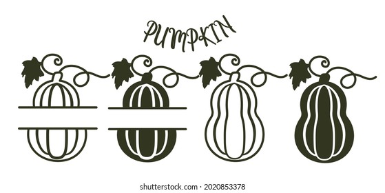 Pumpkins Horizontal Empty Frame Text Stretched Stock Vector (Royalty ...