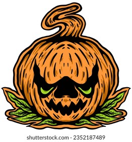 Pumpkins horror scary illustration vector by mbelebeer