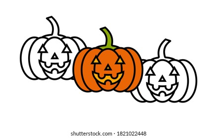 Pumpkins icon vector - Happy Halloween