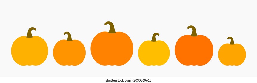 Pumpkins icons collection isolated on white. Vector illustration