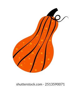 Ilustración de calabazas en estilo funky de dibujos animados. Diferentes Formas de calabazas. Lindo color, Elementos gráficos de Halloween dibujados a mano de calabaza de otoño, otoño, temporada