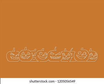 Pumpkins isolated line drawing, vector illustration design. Halloween collection.