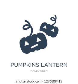 pumpkins lantern icon vector on white background, pumpkins lantern trendy filled icons from Halloween collection, pumpkins lantern vector illustration