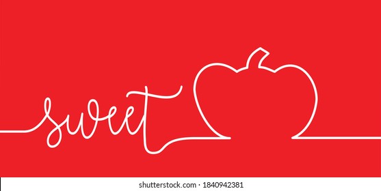 Pumpkins line pattern. Flat vector Pumpkin sign.