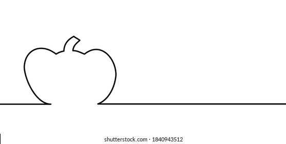Pumpkins line pattern. Flat vector Pumpkin sign.