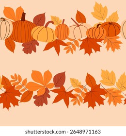 Pumpkins Maple leaves bulletin board border. Pumpkin clipart, autumn clipart, fall illustrations, fall clipart.
