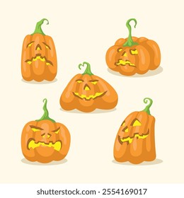 Pumpkins mascot design. Pumpkins vector pack.