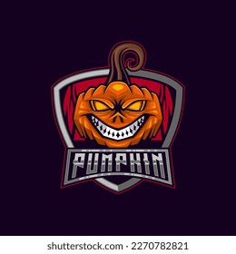 Pumpkins mascot logo design with modern illustration concept style for badge, Pumpkins illustration for sport and esport team.