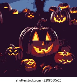 Kürbis auf dem Friedhof, Halloween