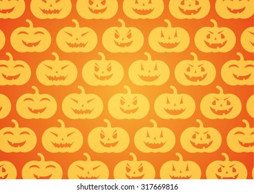 pumpkins on orange background for Halloween