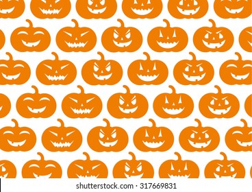 pumpkins on orange background for Halloween