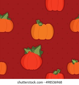 Pumpkins on red background