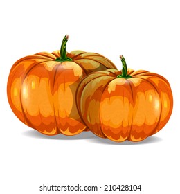 pumpkins on white background