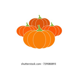 pumpkins on a white background