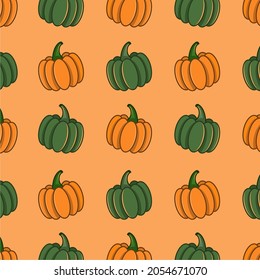 pumpkins pattern background vector, halloween pumpkins pattern