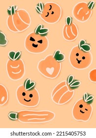 Pumpkins pattern on orange background, Halloween, October themed for phone case, logo, pillow case, fabric print, wallpaper, social media post, doodle, covers, book covers,wall decor, cards, templates