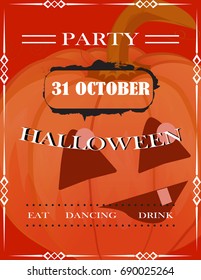 Pumpkins Poster for Halloween Party.