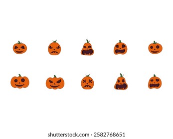 Pumpkins Scary Design Element Set