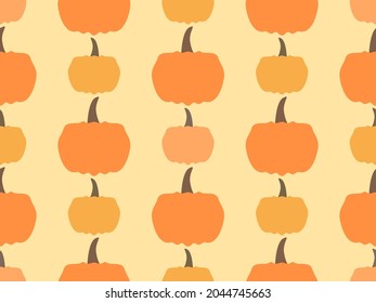 Pumpkins seamless pattern. Autumn background with pumpkins, beautiful design for Halloween and Thanksgiving. Design for wrapping paper, banners, posters and advertising materials. Vector illustration