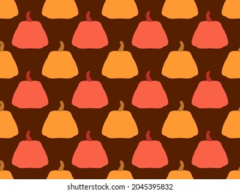 Pumpkins seamless pattern. Autumn background with pumpkins, design for Halloween and Thanksgiving. Background for wrapping paper, banners, posters and advertising materials. Vector illustration