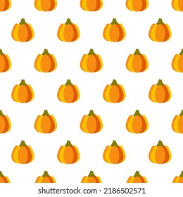 Patrón sin fisuras de las calabazas. Calabazas coloridas aisladas sobre fondo blanco. Fondo de Acción de Gracias. Patrón otoñal con calabaza. Diseño para papel de envoltura de impresión, tela, papel pintado. Ilustración del vector
