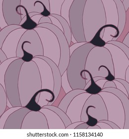 Pumpkins Seamless Pattern. Halloween Background. Colorful Rapport for Textile, Fabric, Wallpaper. Seamless Texture with Vegetables