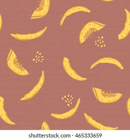 Pumpkins. seamless pattern. vector background with hand drawn pumpkins