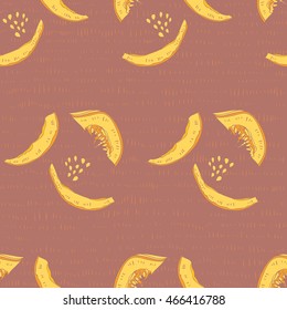 Pumpkins. seamless pattern. vector hand drawn background
