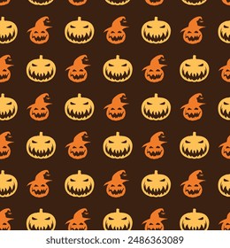 Pumpkins Seamless Vector Pattern Design