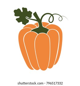 Pumpkins. Silhouette on white background. Vector illustration
