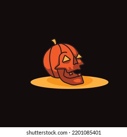 pumpkins skull halloween vector stock background 