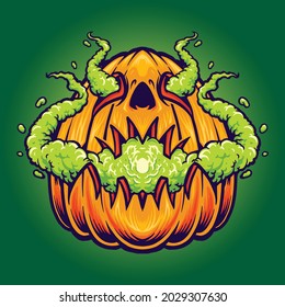 Pumpkins Vape Halloween Vector illustrations for your work Logo, mascot merchandise t-shirt, stickers and Label designs, poster, greeting cards advertising business company or brands.